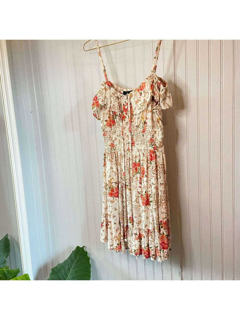 Angie Cottage Dress Bohemian Fairy Boho Off-Shoulder Ruffle Festival Prairie